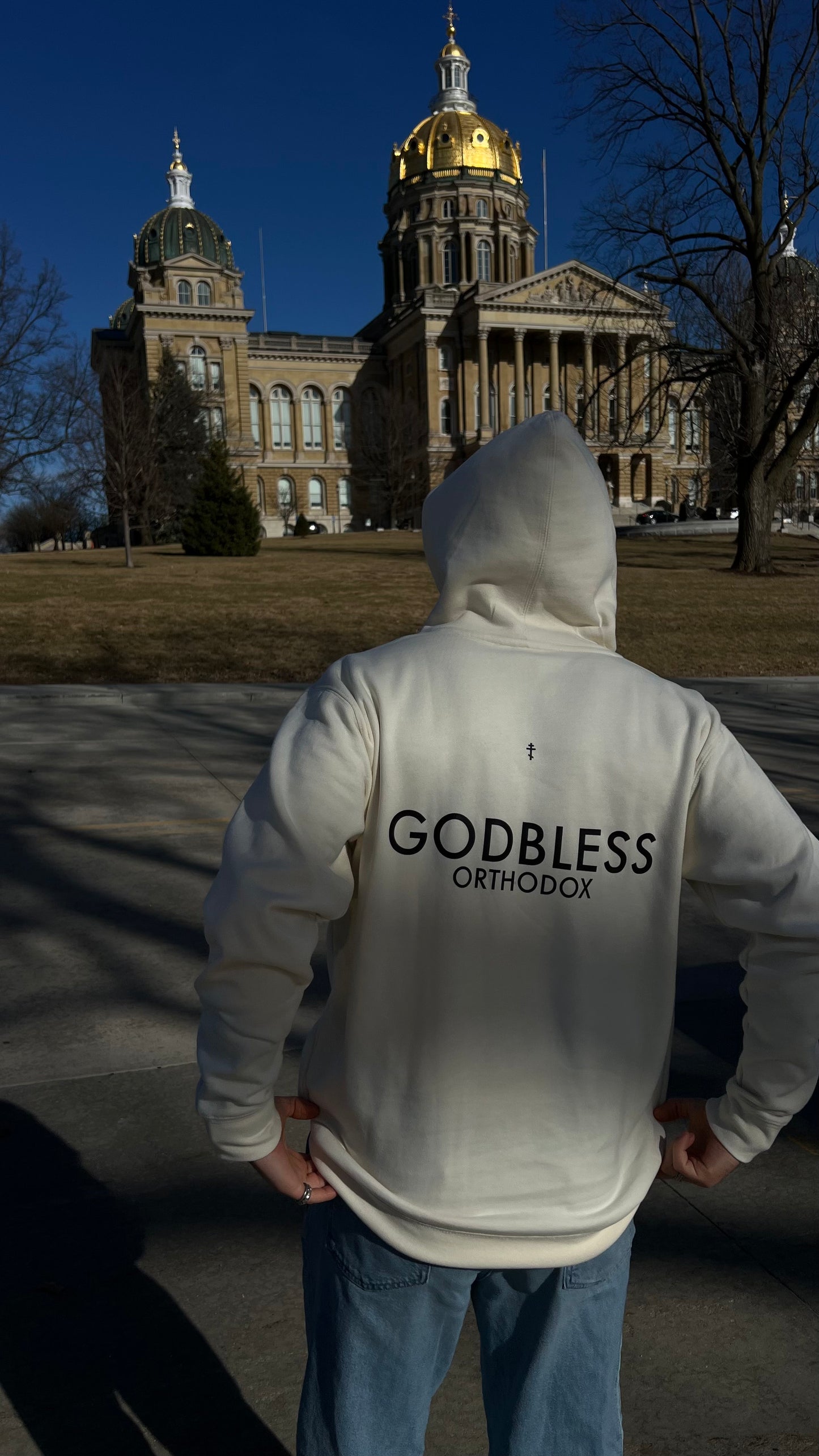 Orthodox hoodie back view