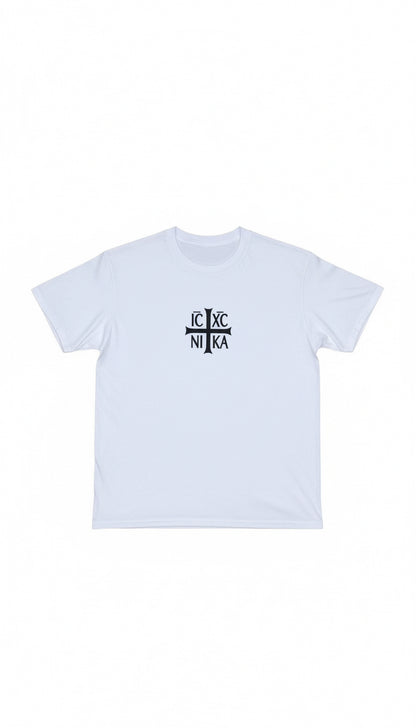 White Orthodox Christian T-Shirt on white background
