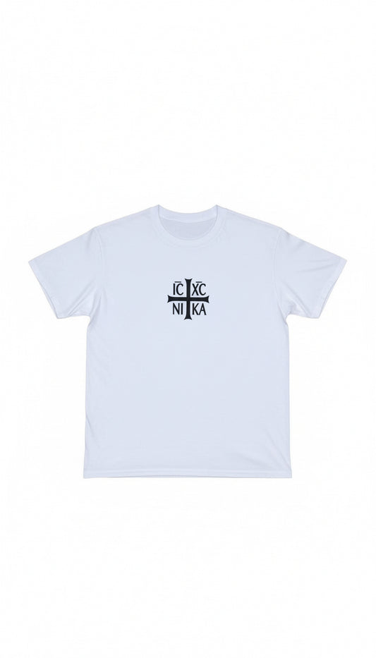 White Orthodox Christian T-Shirt on white background
