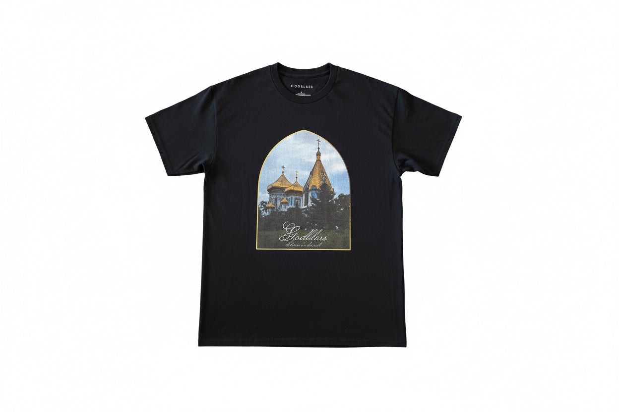 "at heaven's doorsill" black T-Shirt